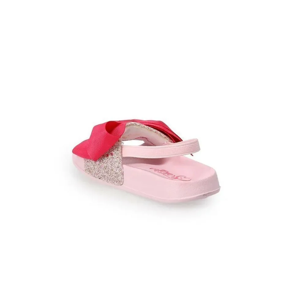 Toddler Girls Glitter Bow Slide Sandals Size 5 6‎ New